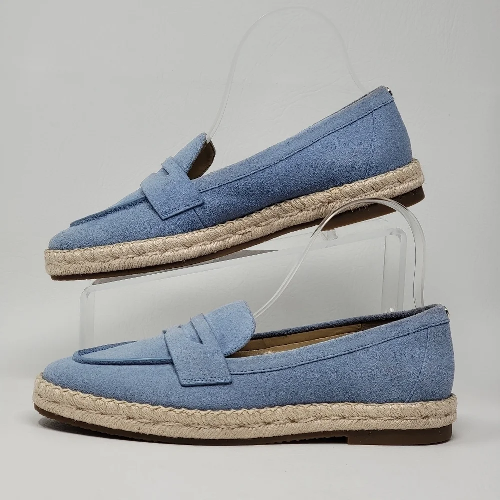 MICHAEL Michael Kors Women's Lennon Slip On Loafer Espadrille Blue Size 10 New
